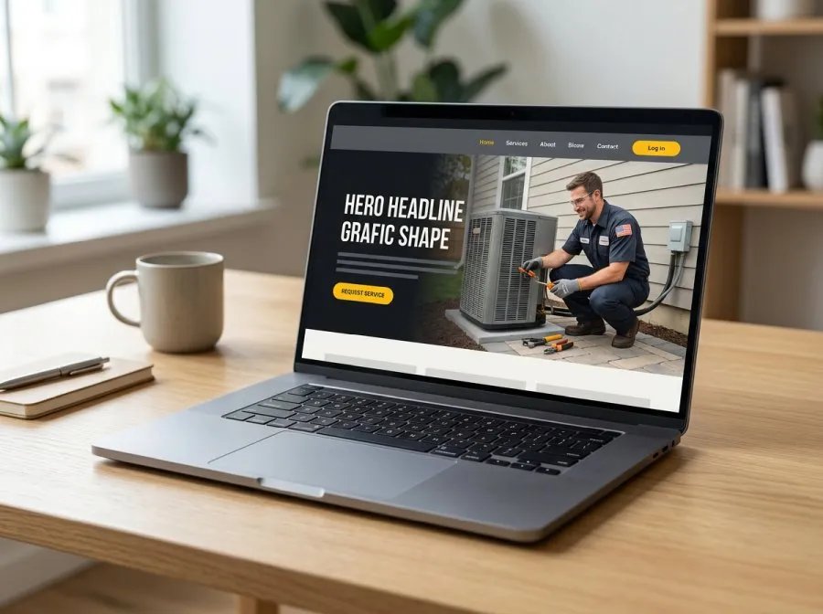 Desktop and mobile preview of the Digital Presence tier reference HVAC website, live and clickable